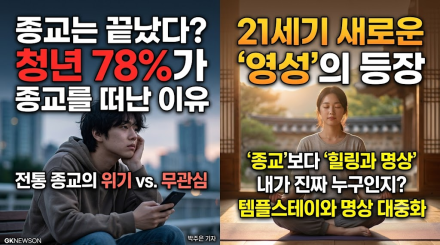 "종교는 끝났다?"... 한국 청년 78%가 종교를 떠난 이유와 21세기 새로운 '영성'의 등장